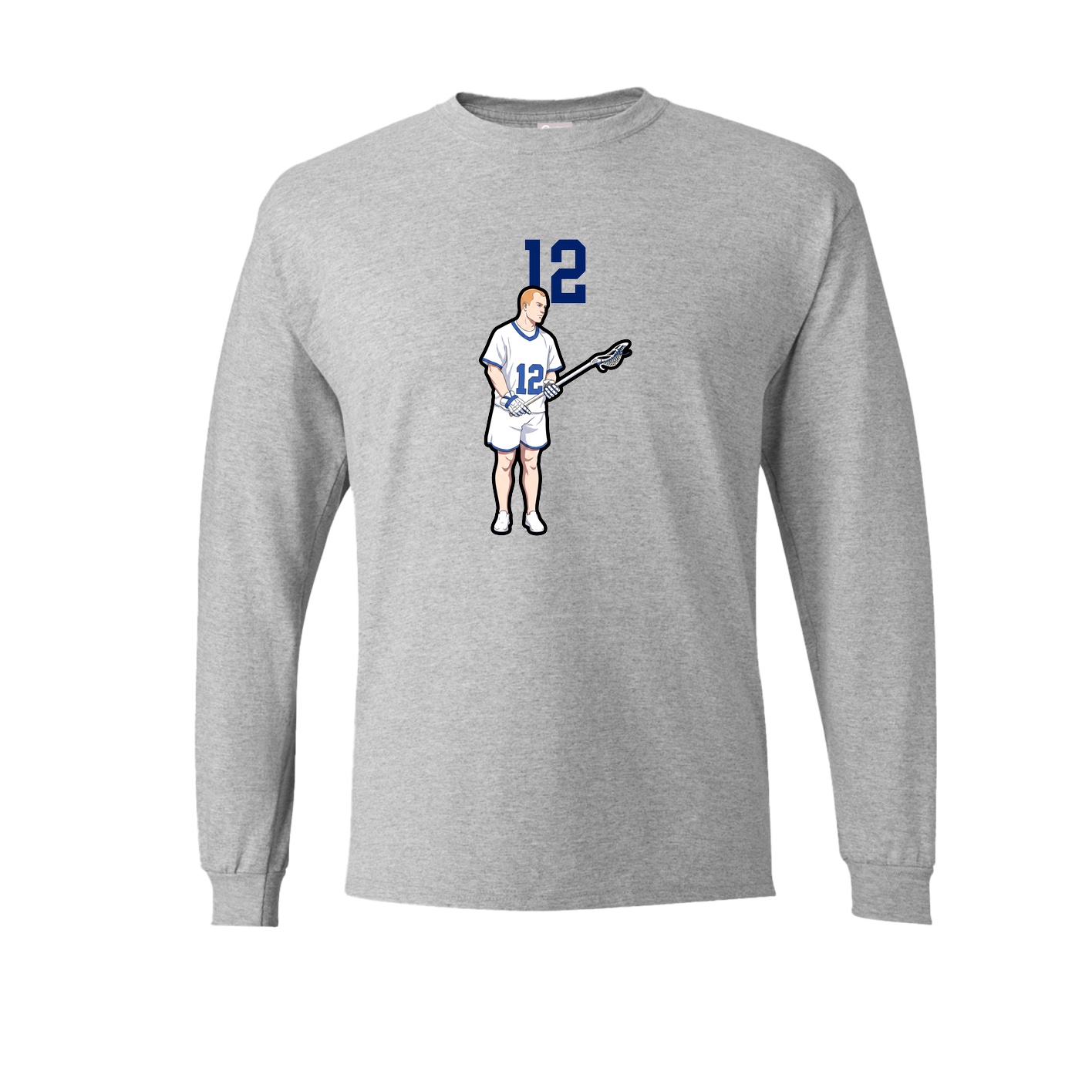Long Sleeve Tee — Number Top in Grey