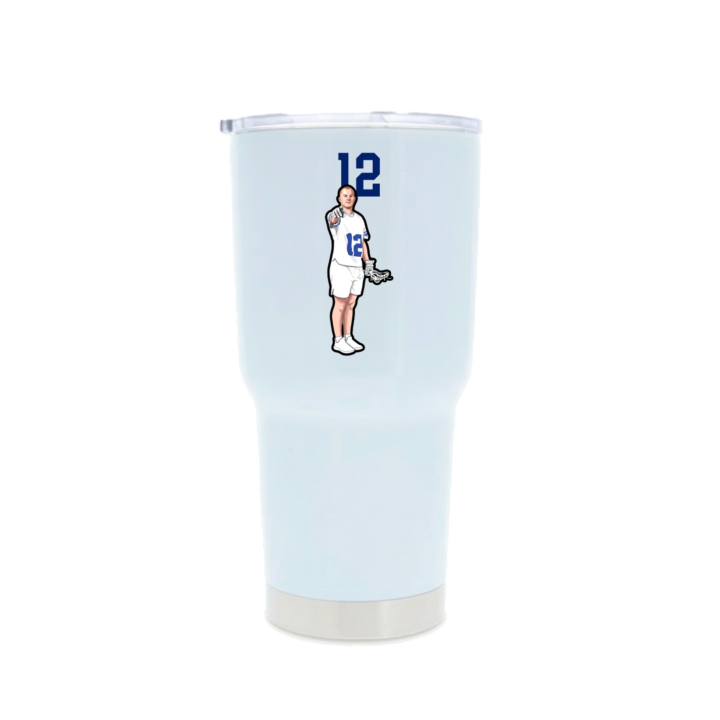 30oz Stainless Steel Tumbler — Number Top in White