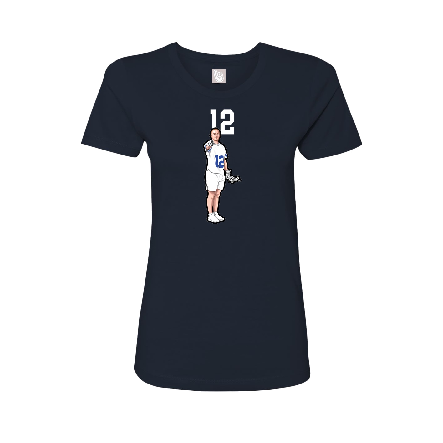 Fitted Women's Tee — Number Top in Navy