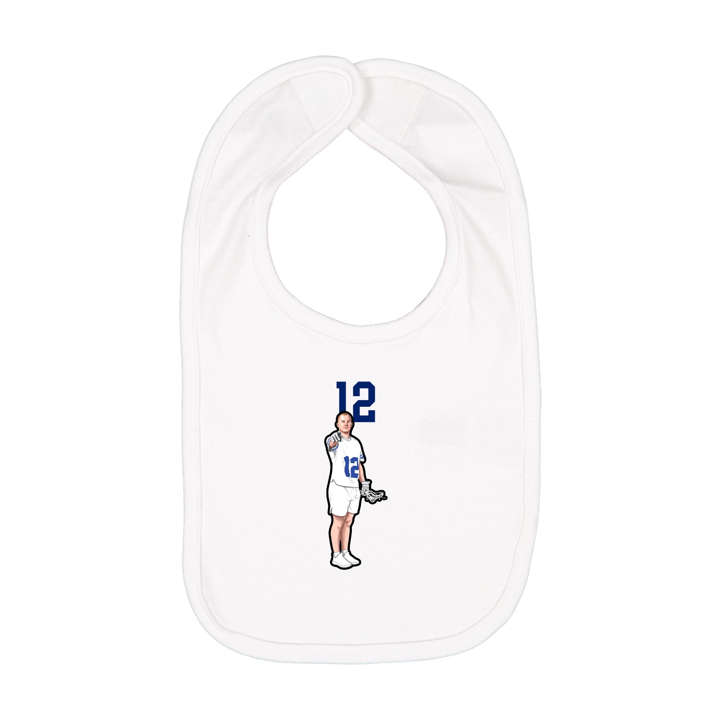 Infant Bib — Number Top in White