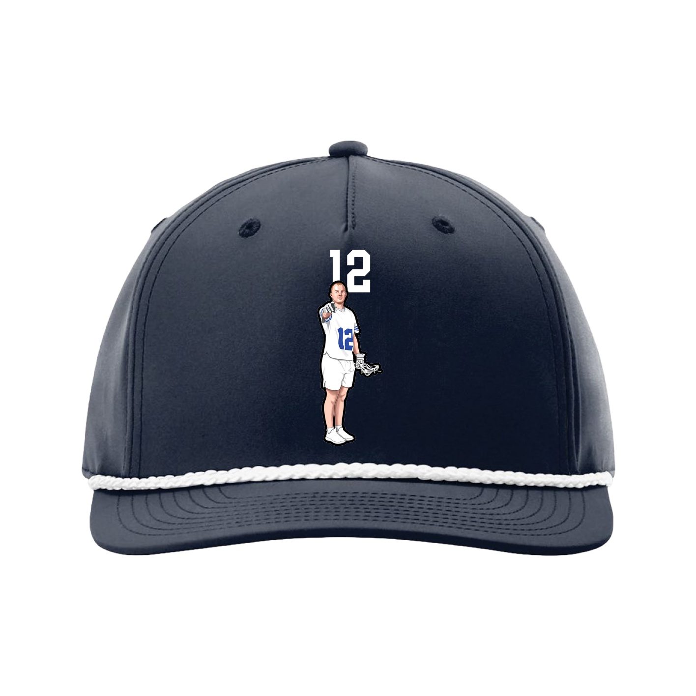 Five-Panel Classic Rope Cap — Number Top in Navy