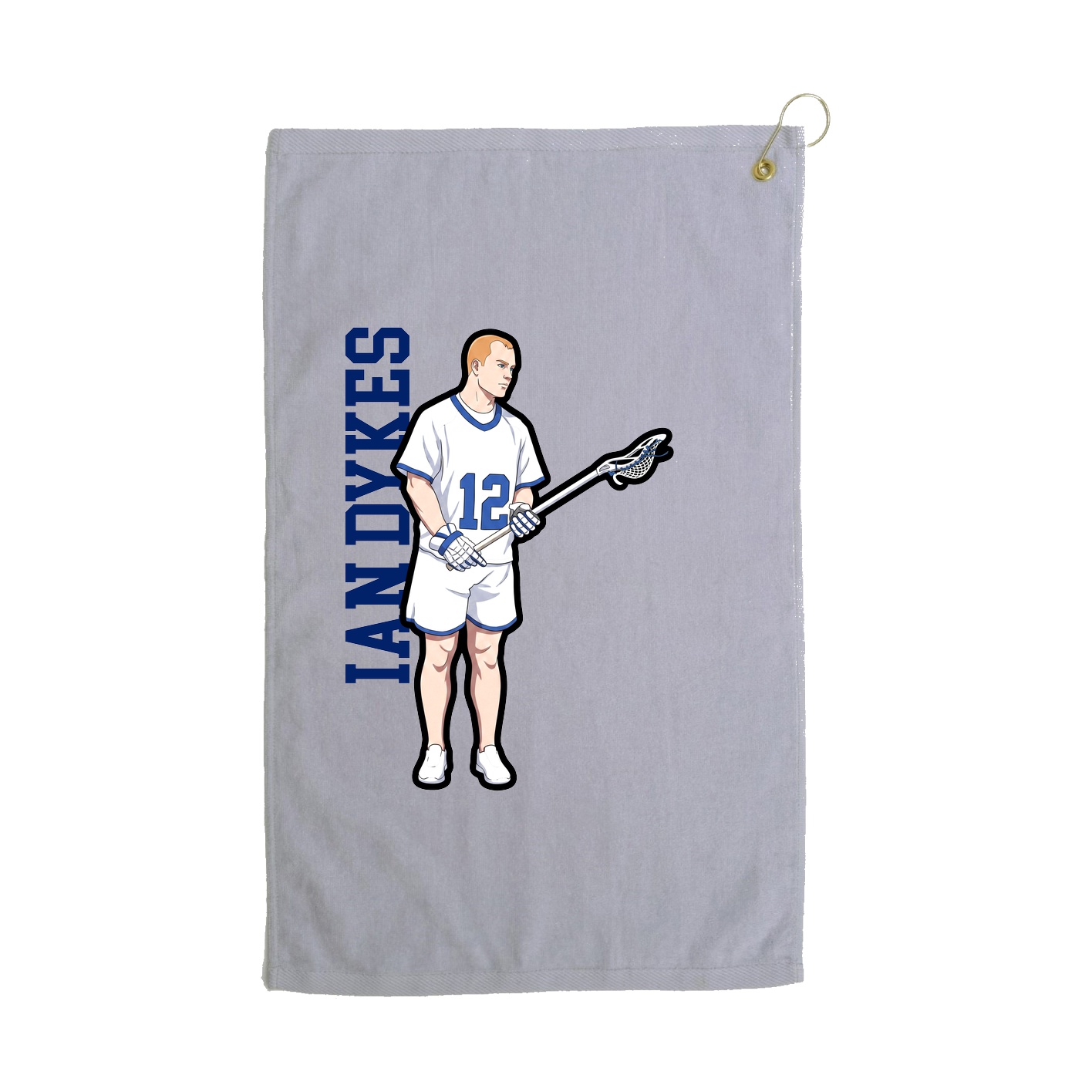Golf Towel — Name Vertical in Grey