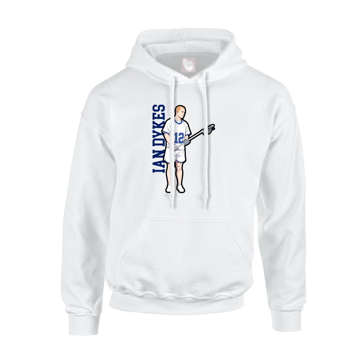 Youth Hoodie — Name Vertical in White
