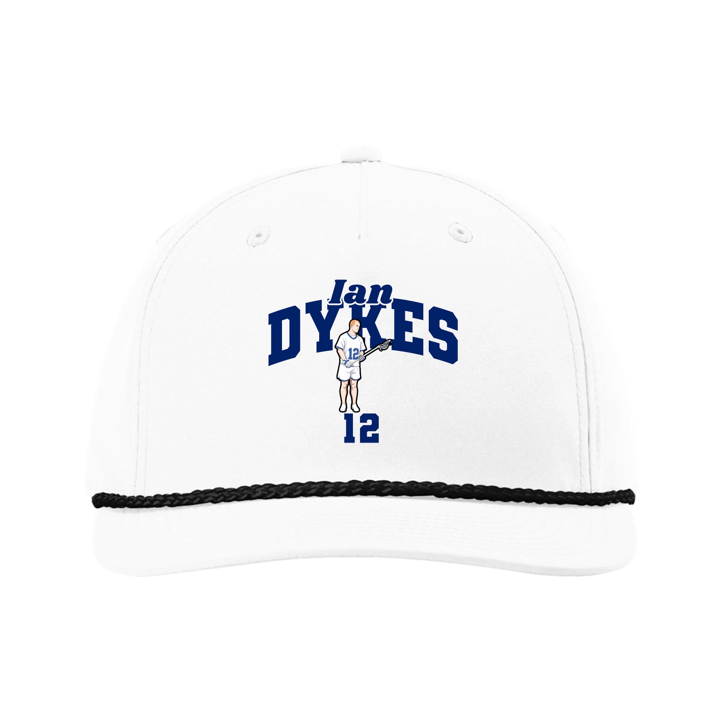 Five-Panel Classic Rope Cap — Signature Arch in White
