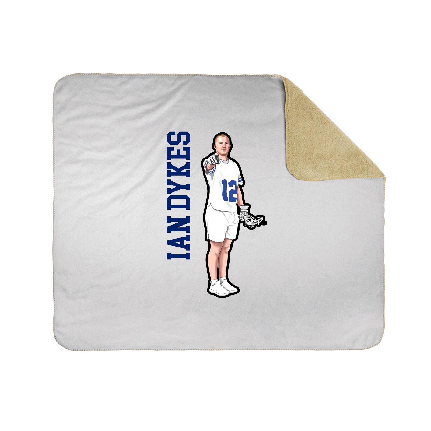 Throw Blanket — Name Vertical in White