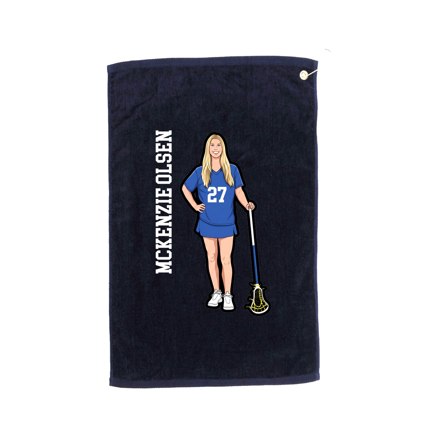 Golf Towel — Name Vertical in Navy