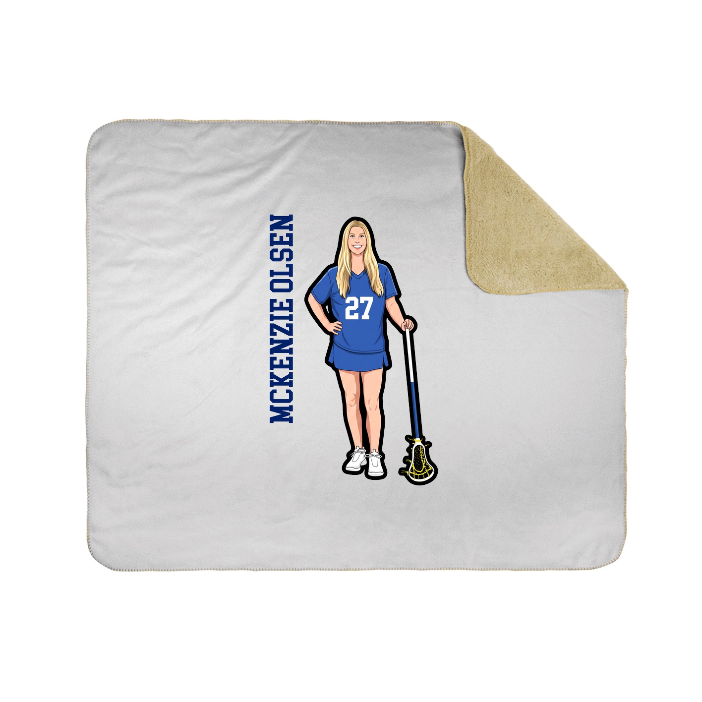 Throw Blanket — Name Vertical in White