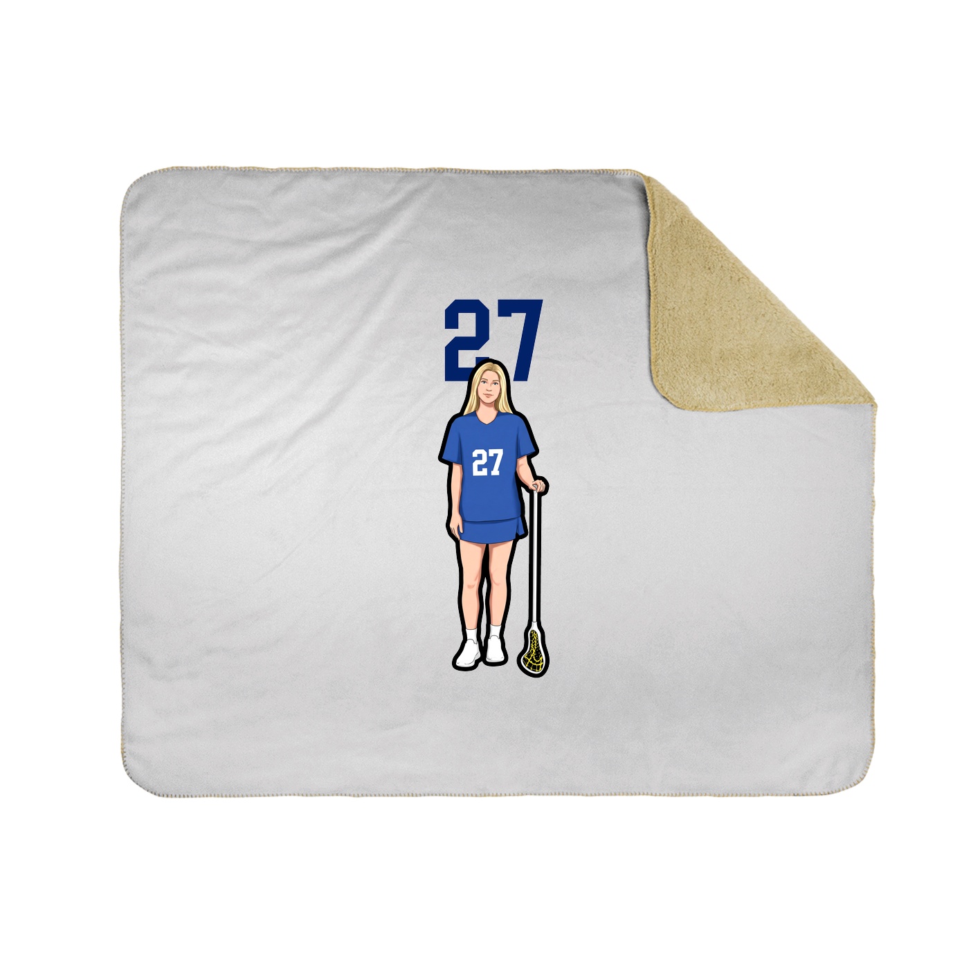 Throw Blanket — Number Top in White