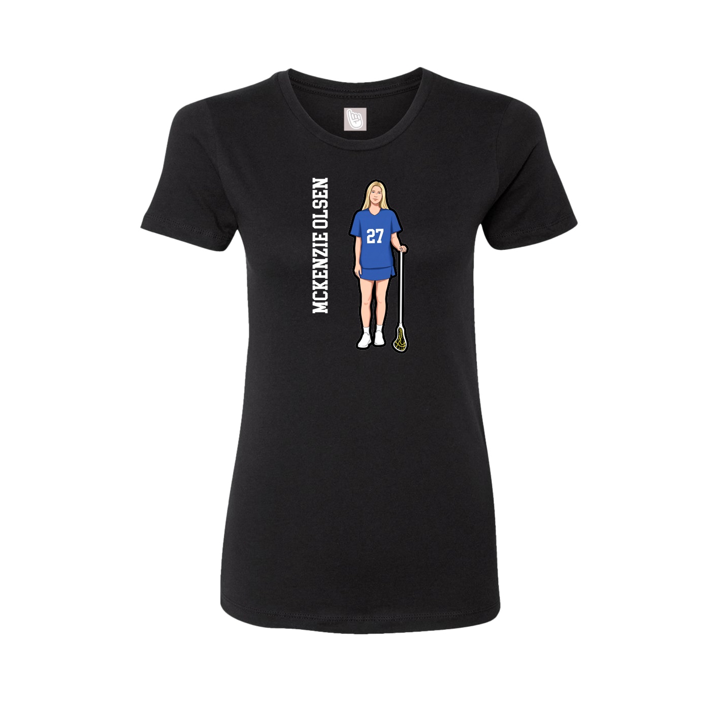 Fitted Women's Tee — Name Vertical in Black