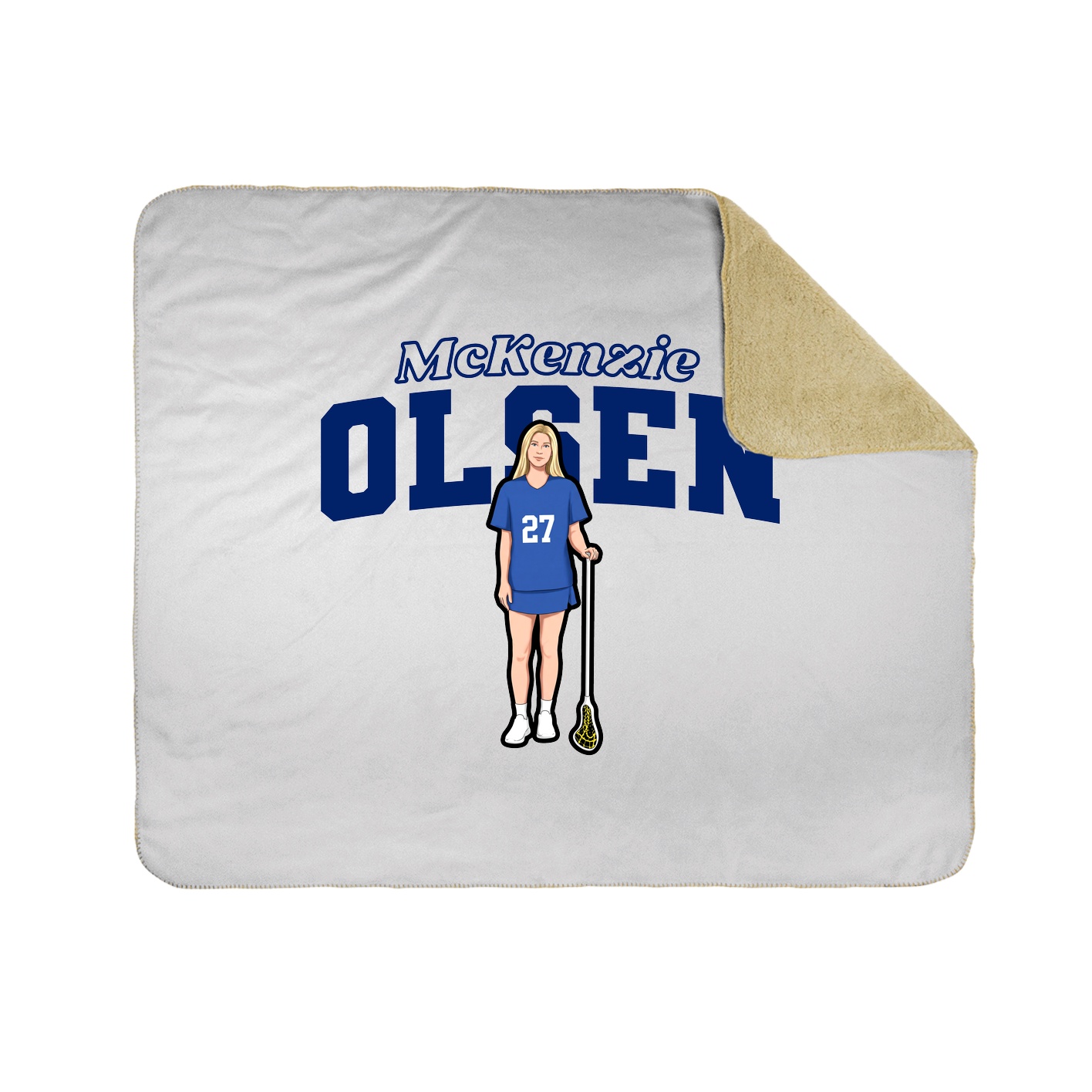 Throw Blanket — Name Arch in White