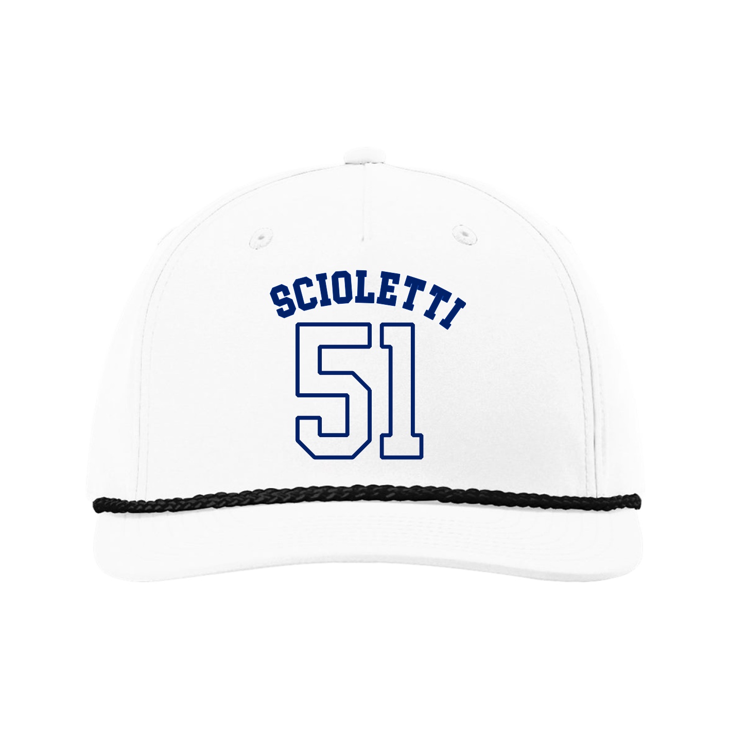 Five-Panel Classic Rope Cap — Shirsey Arch in White