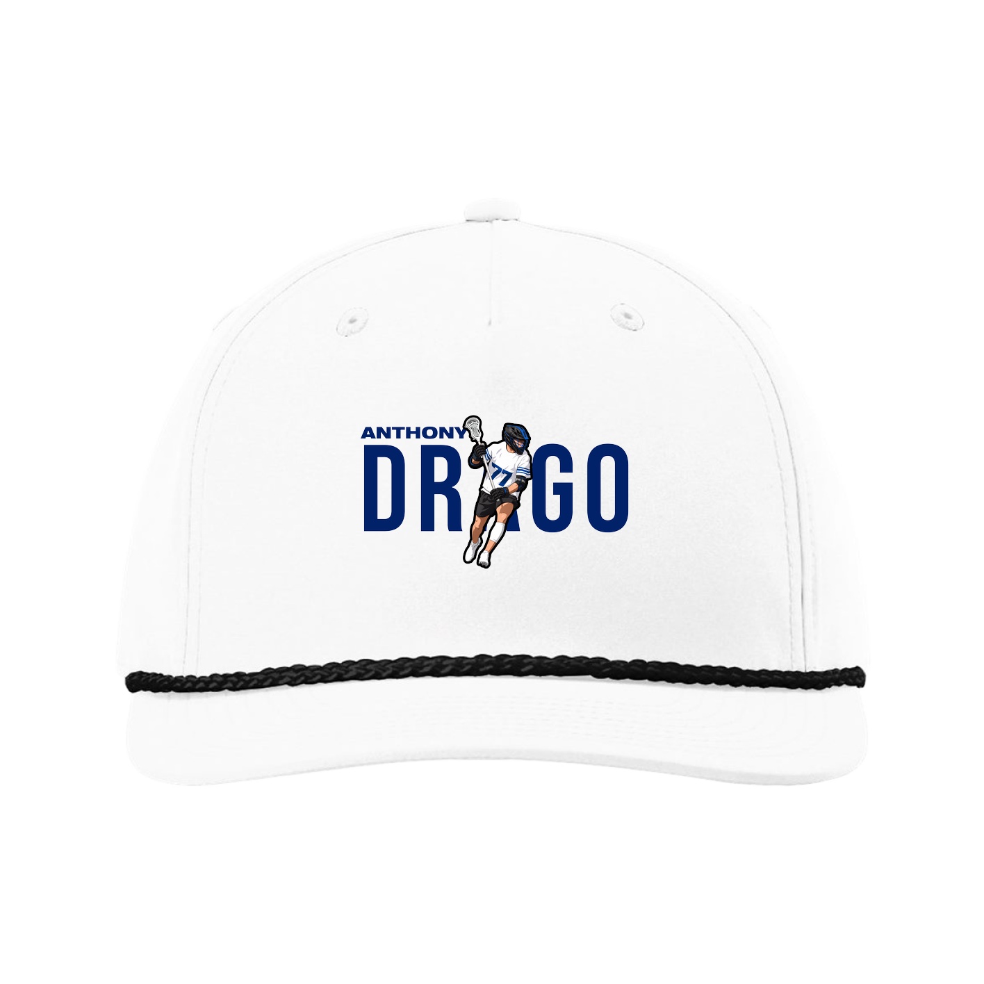 Five-Panel Classic Rope Cap — Player Name in White