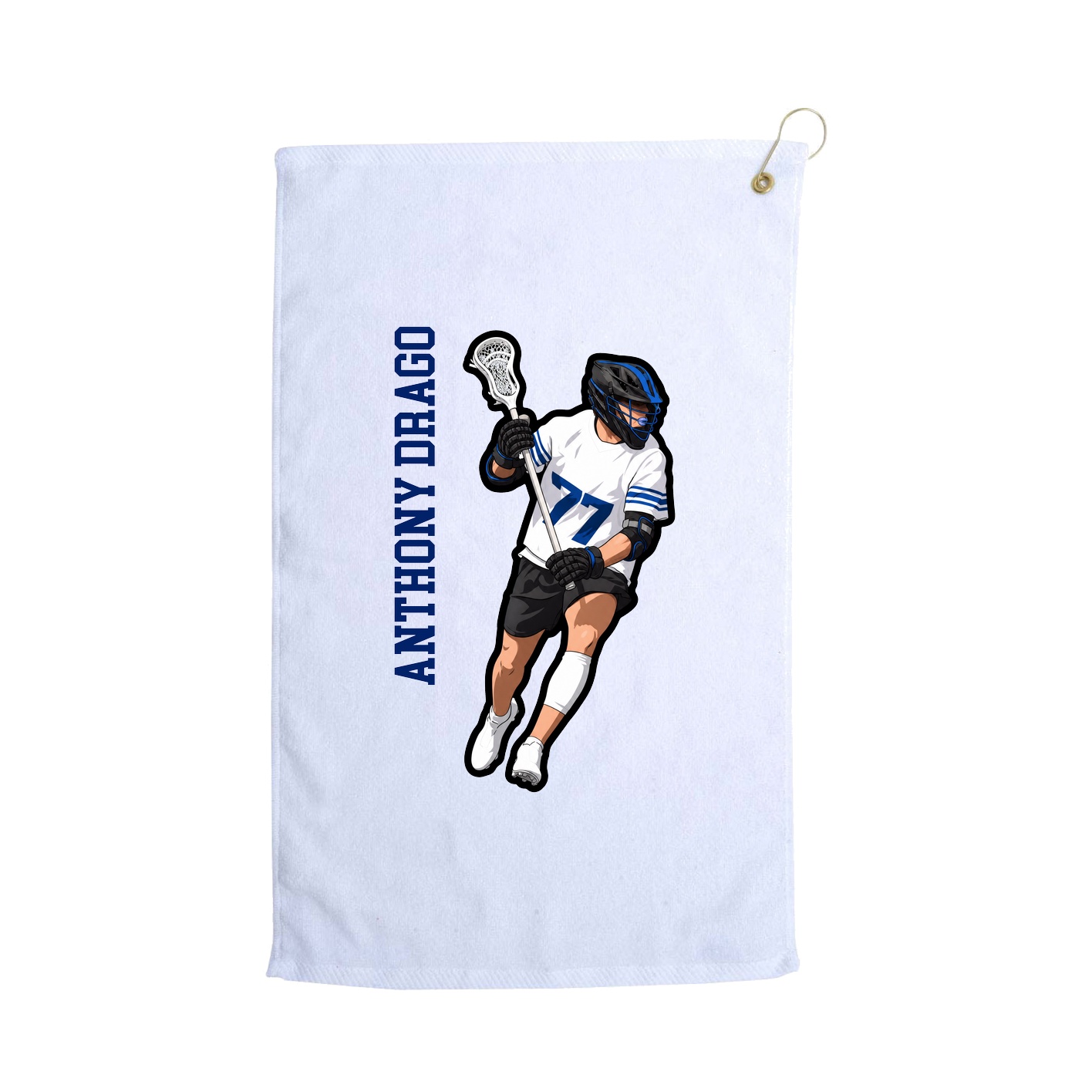 Golf Towel — Name Vertical in White