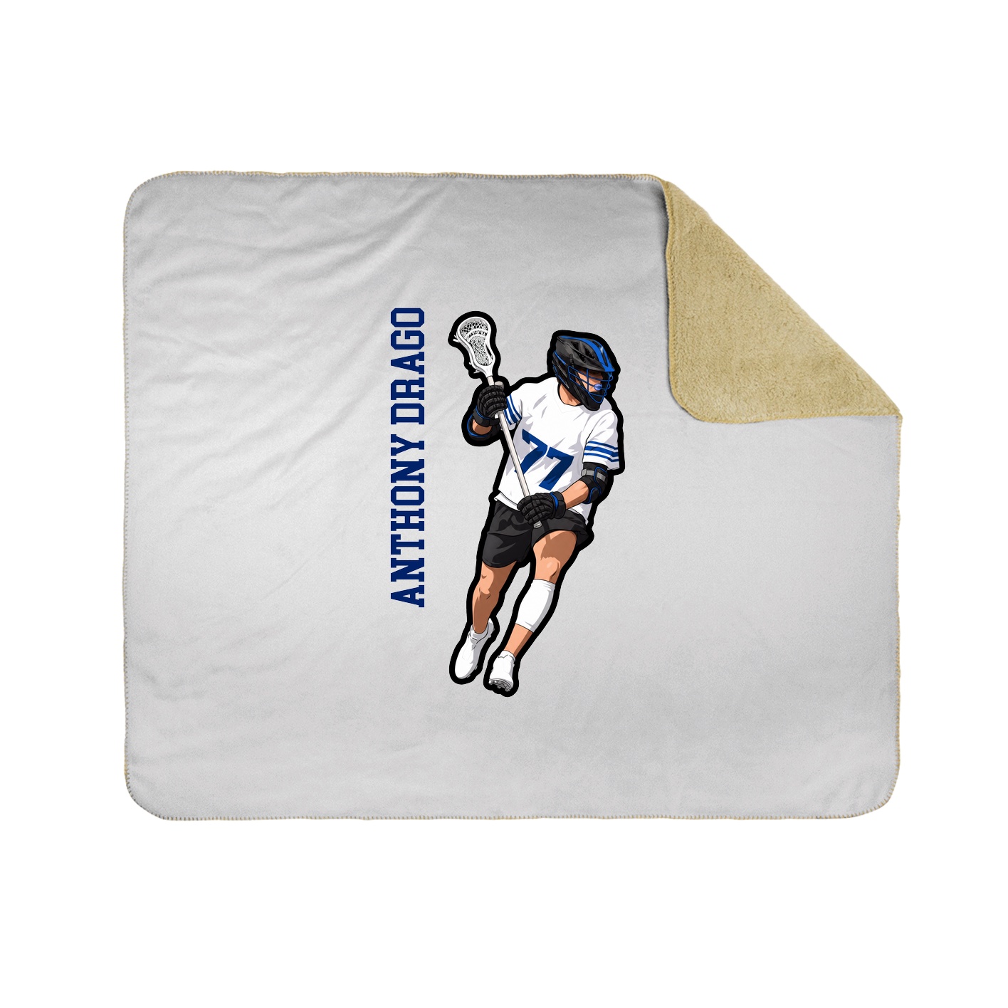 Throw Blanket — Name Vertical in White
