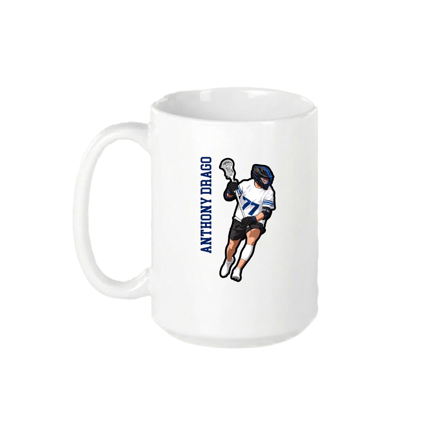15oz Coffee Mug — Name Vertical in White