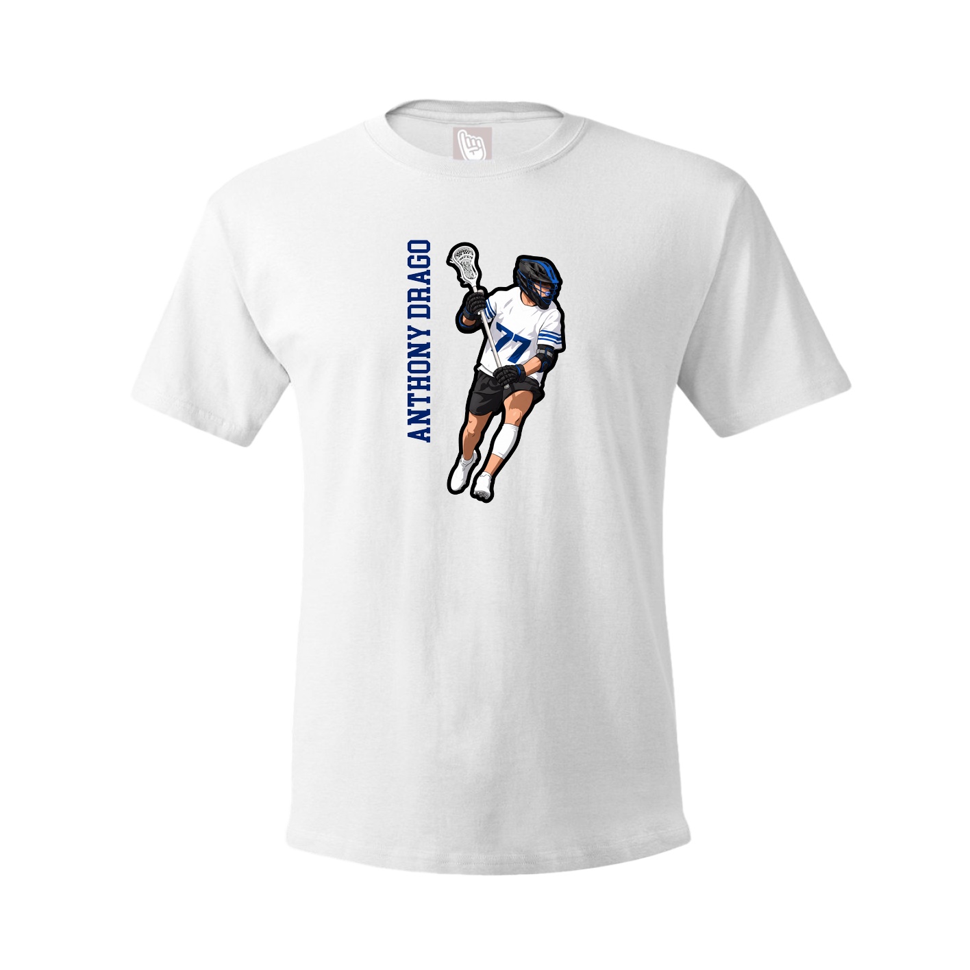 Youth Tee — Name Vertical in White