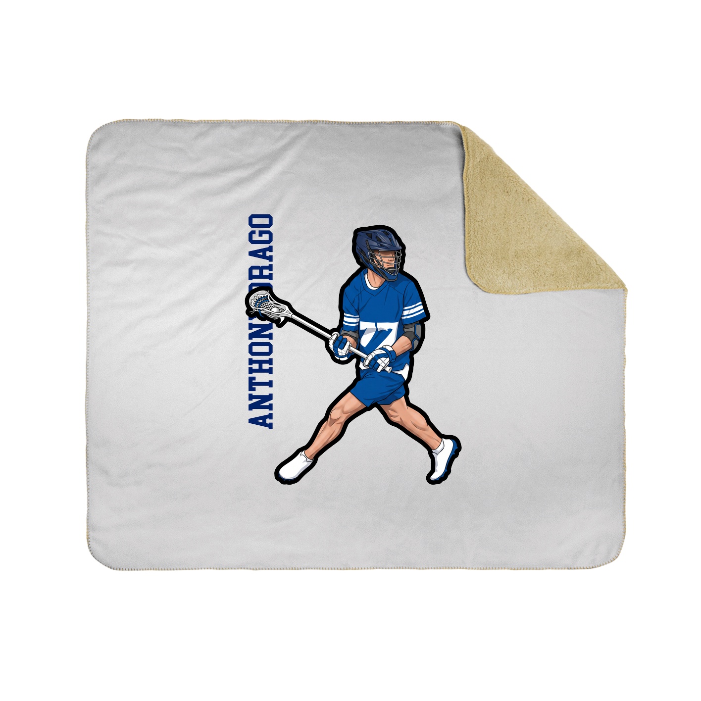 Throw Blanket — Name Vertical in White