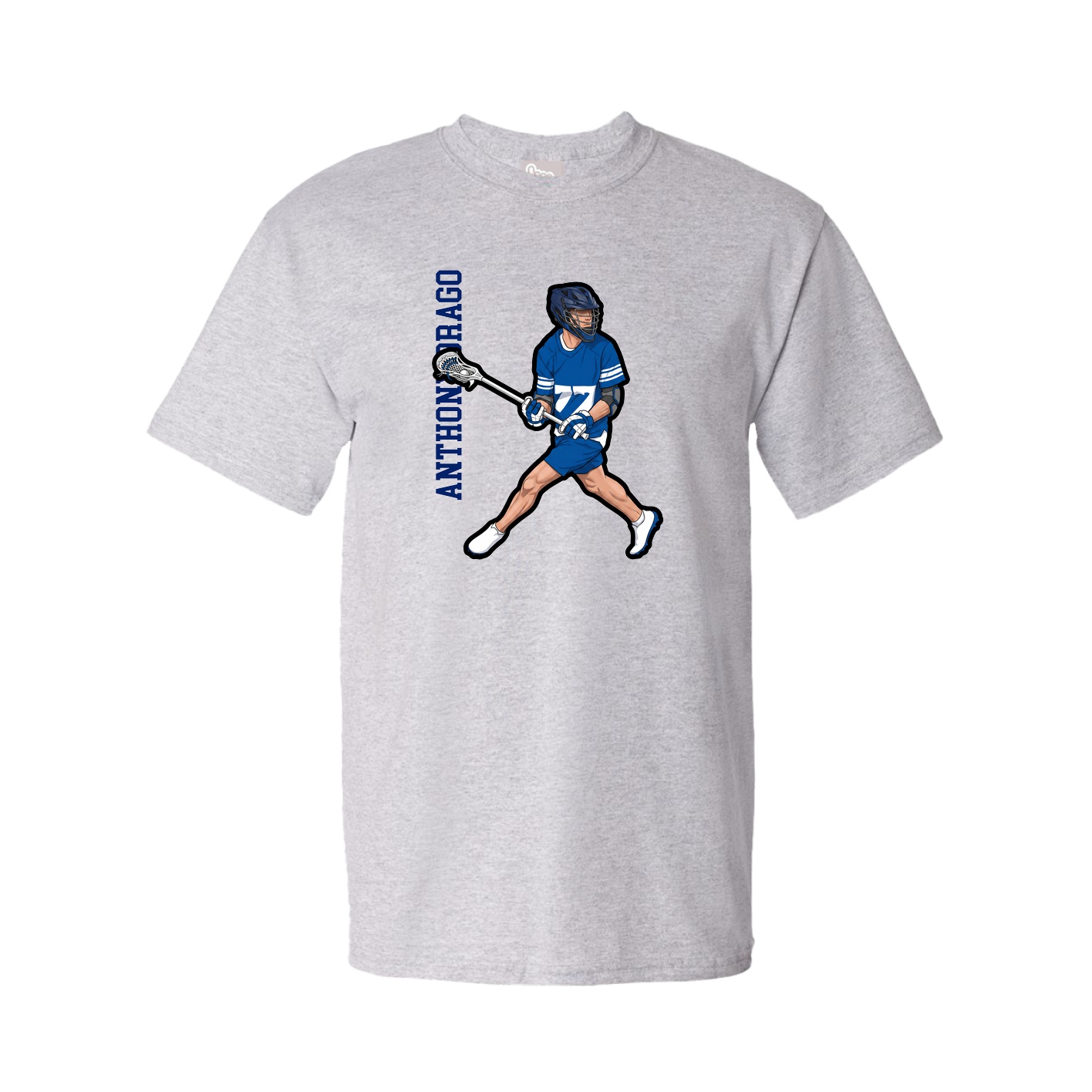 Tee — Name Vertical in Grey
