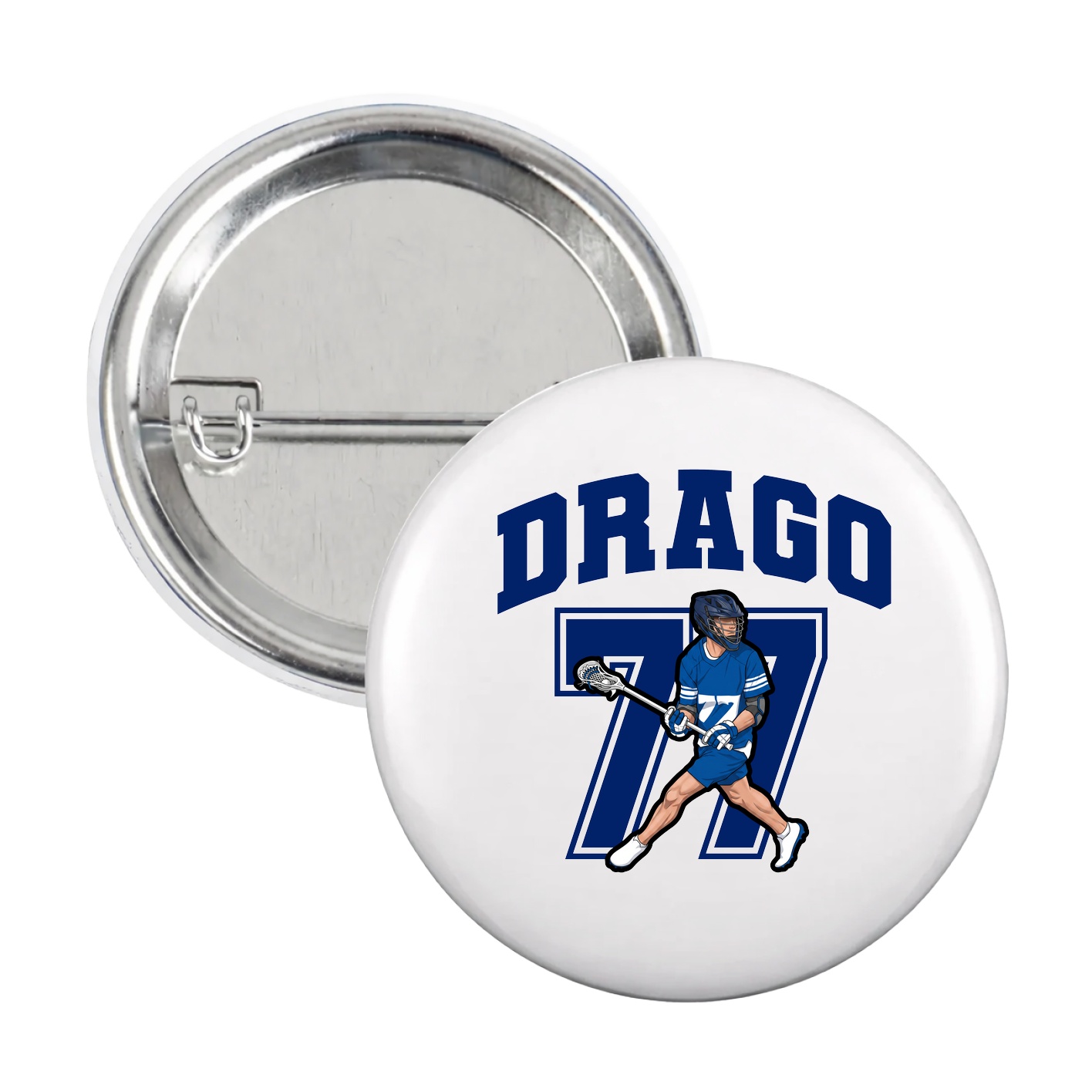 Game Day Button — Number in White