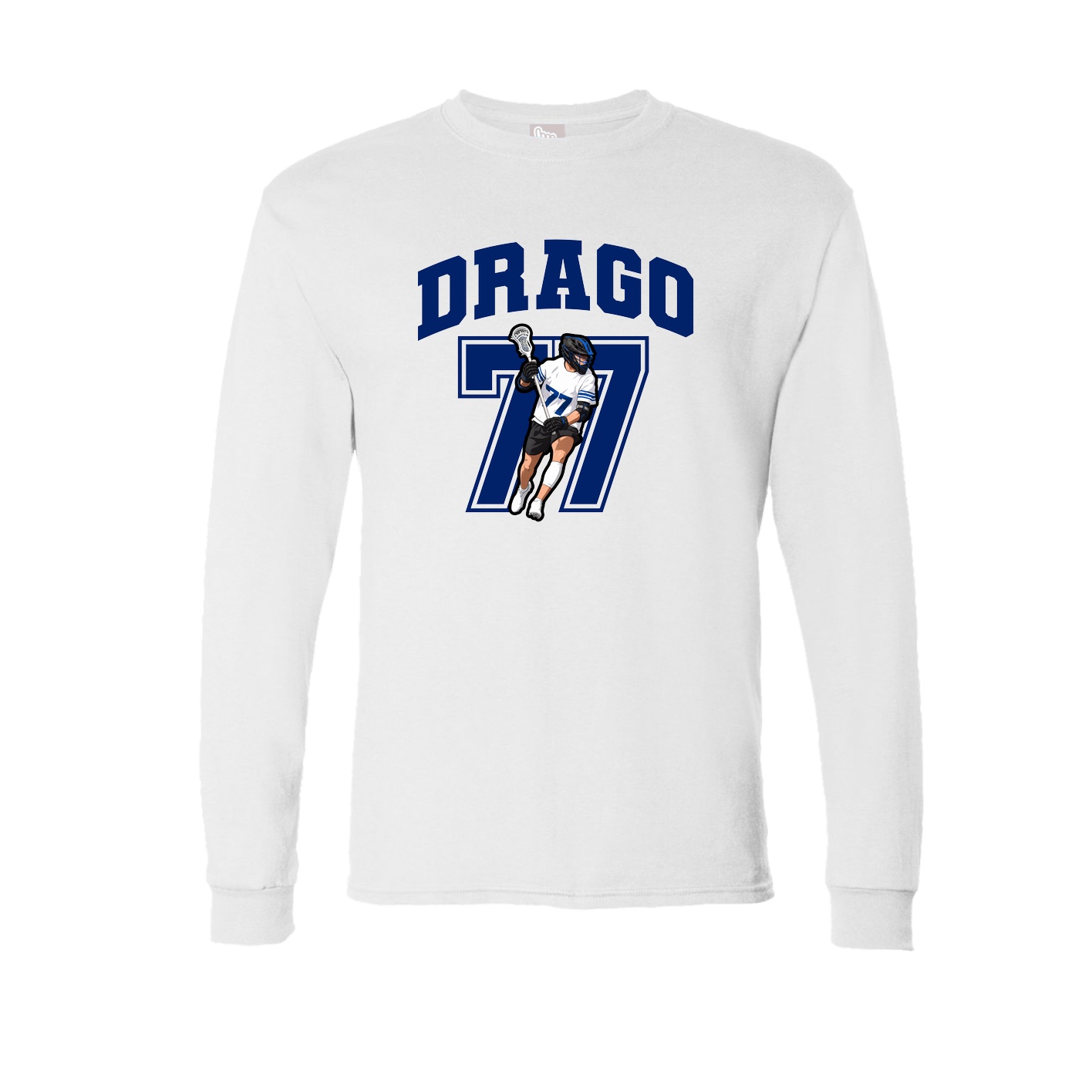 Long Sleeve Tee — Number in White