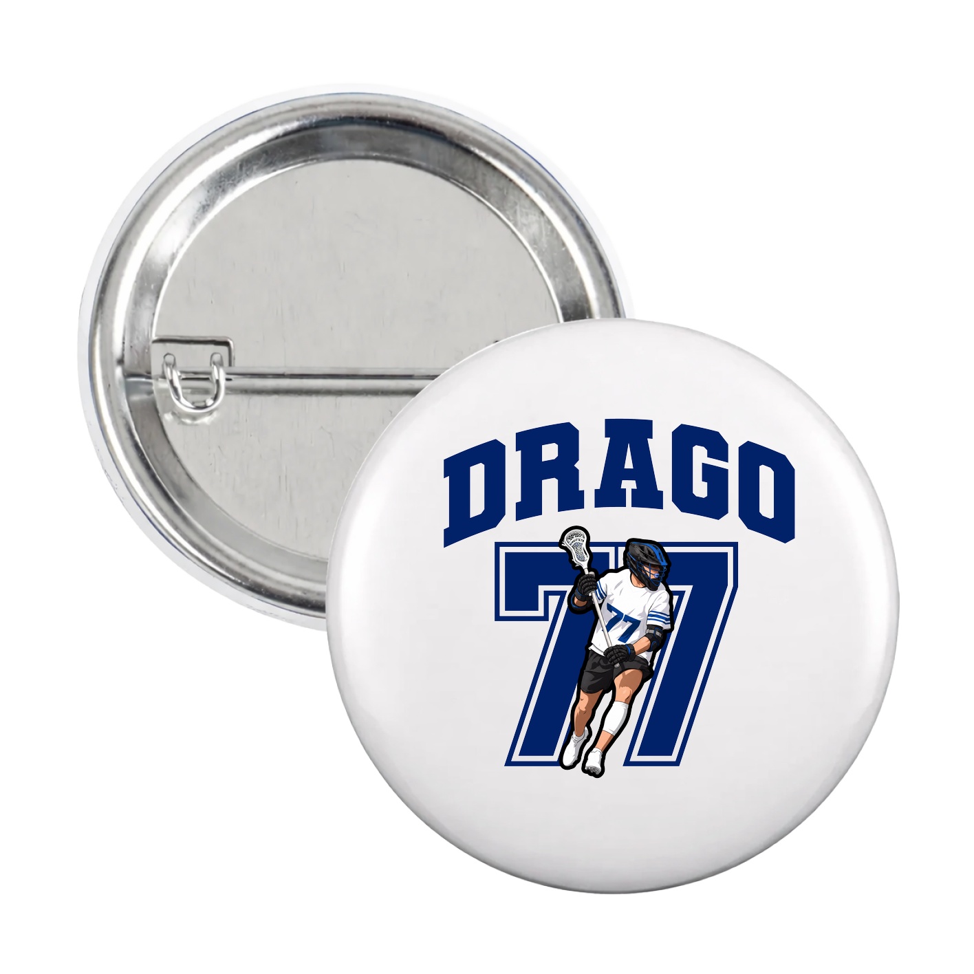 Game Day Button — Number in White