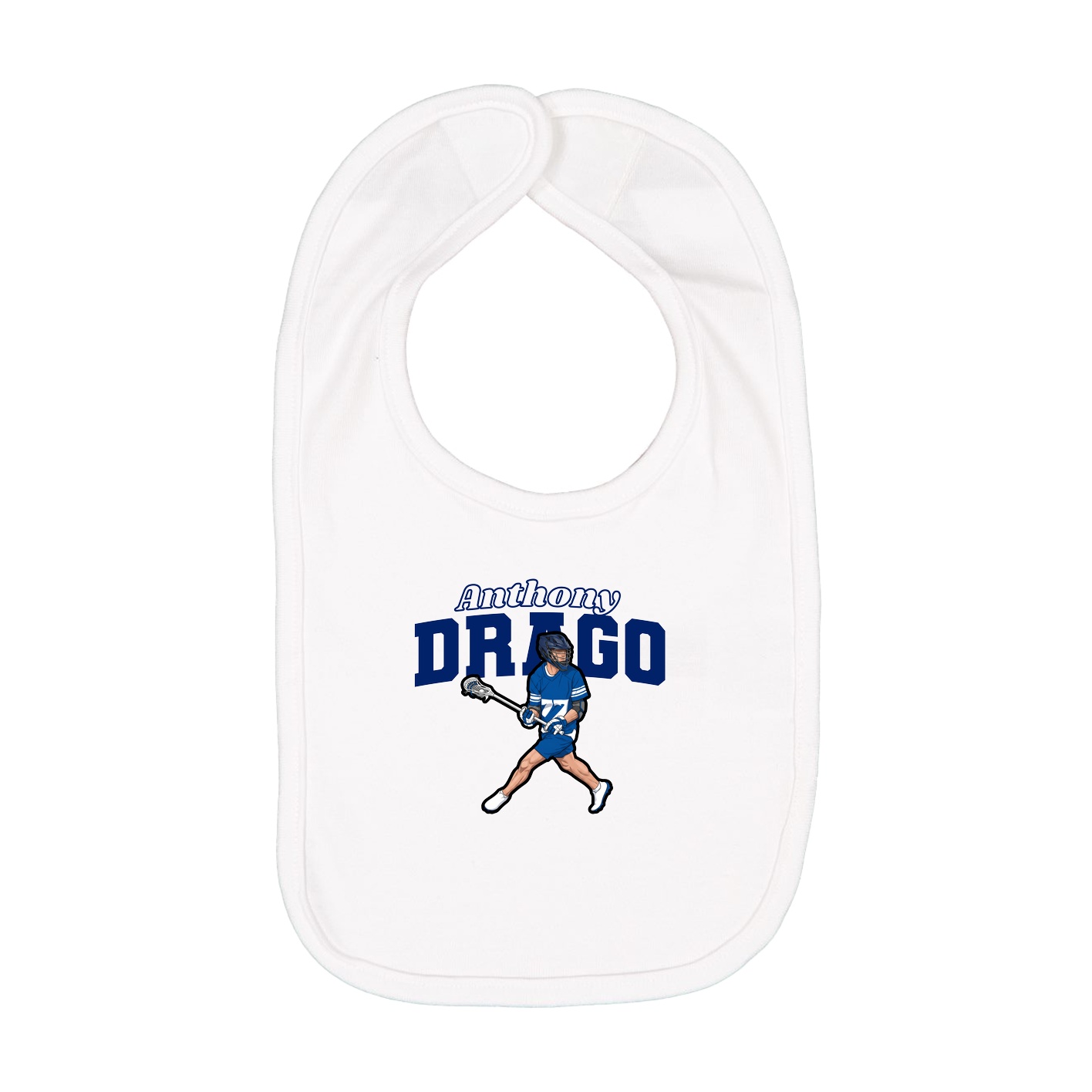 Infant Bib — Name Arch in White