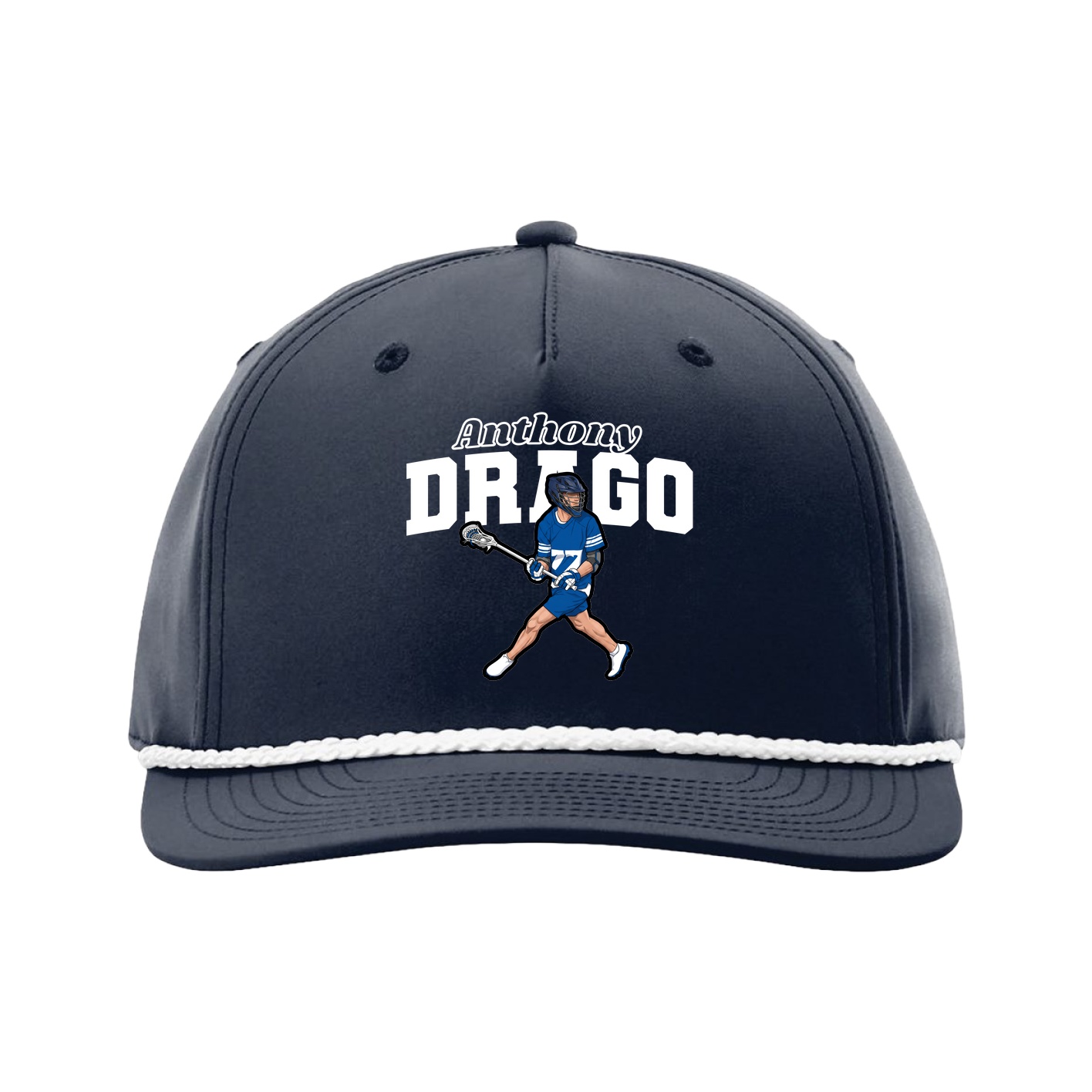 Five-Panel Classic Rope Cap — Name Arch in Navy