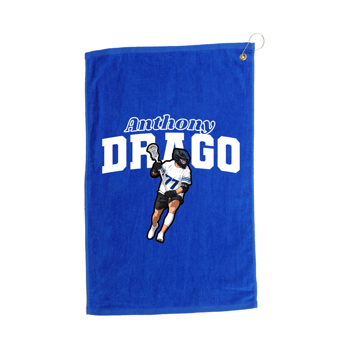Golf Towel — Name Arch in Royal