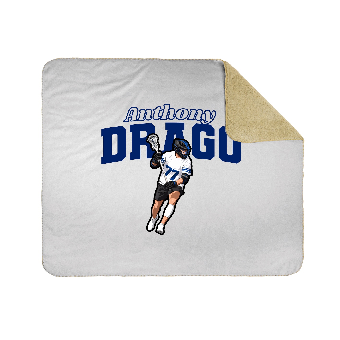 Throw Blanket — Name Arch in White