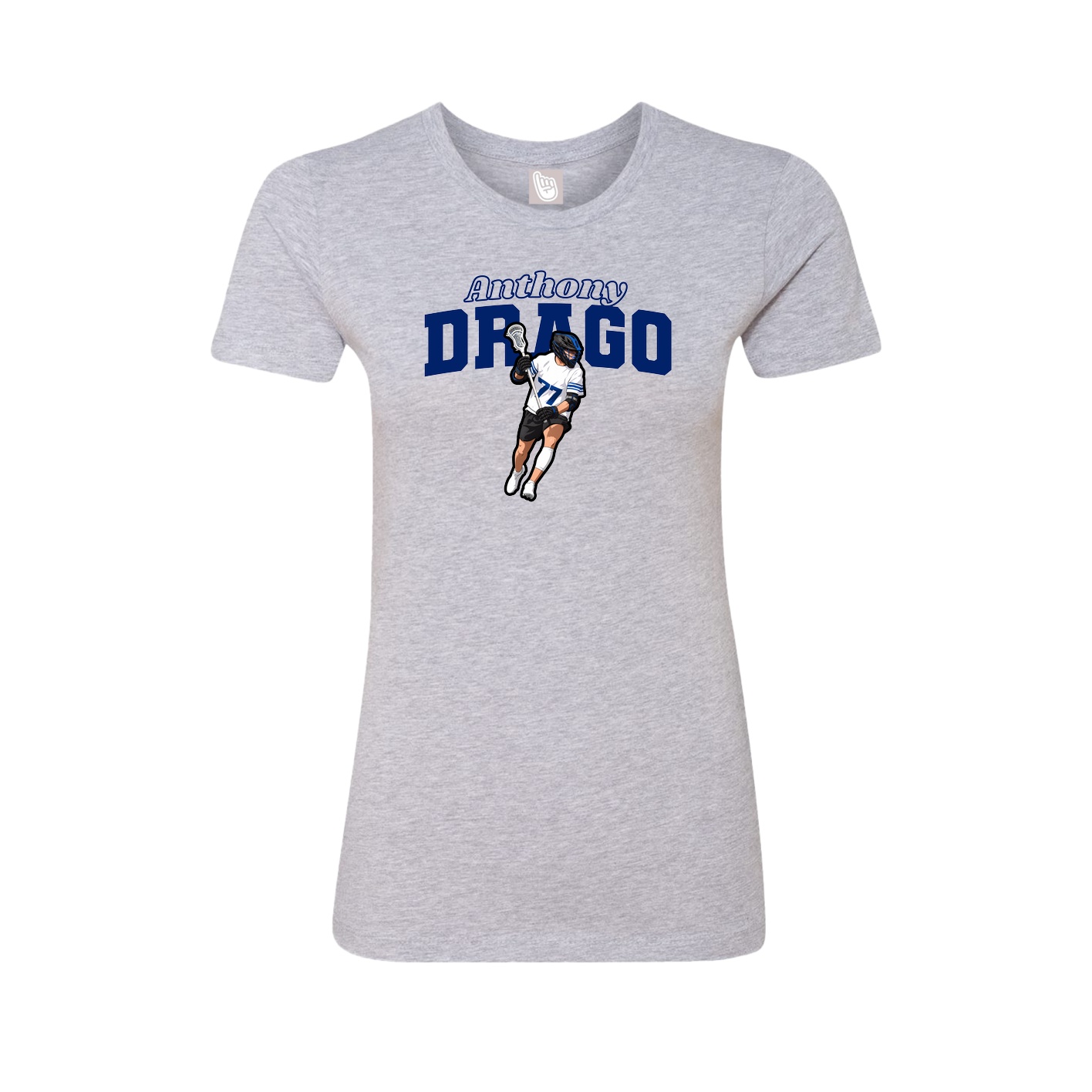 Fitted Women's Tee — Name Arch in Grey