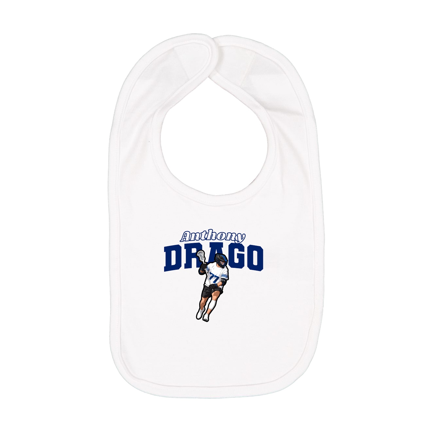Infant Bib — Name Arch in White