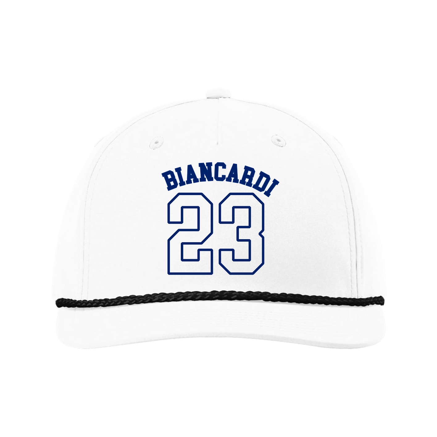 Five-Panel Classic Rope Cap — Shirsey Arch in White