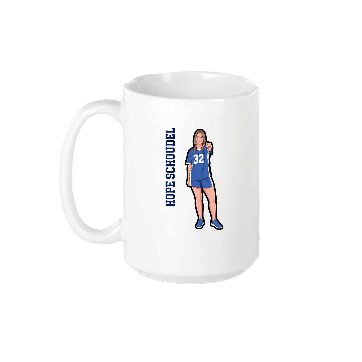 15oz Coffee Mug — Name Vertical in White