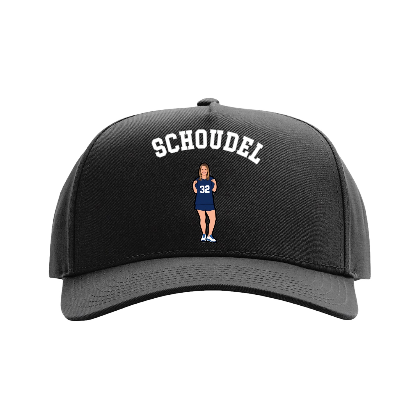 Full Fabric Five-Panel Champ Cap — Shirsey Arch in Black