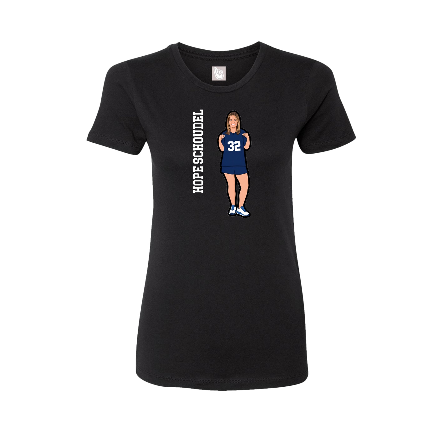 Fitted Women's Tee — Name Vertical in Black