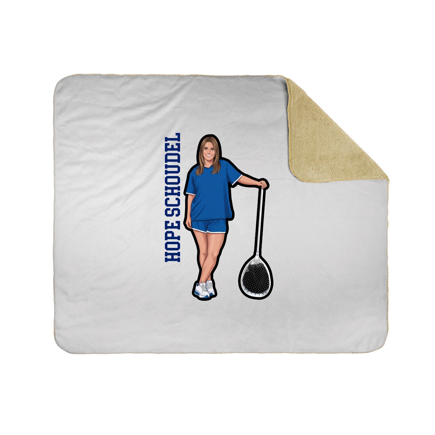 Throw Blanket — Name Vertical in White