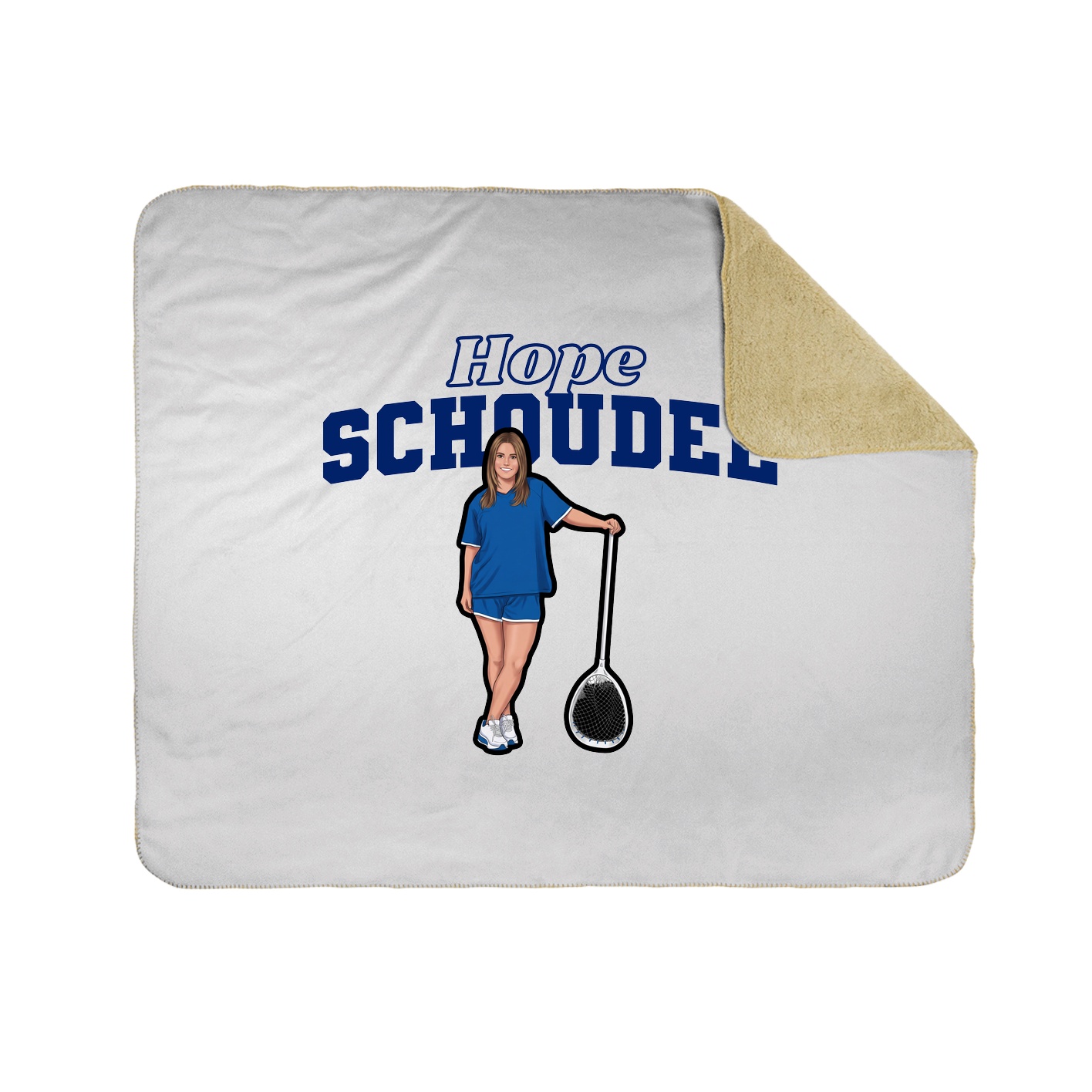 Throw Blanket — Name Arch in White