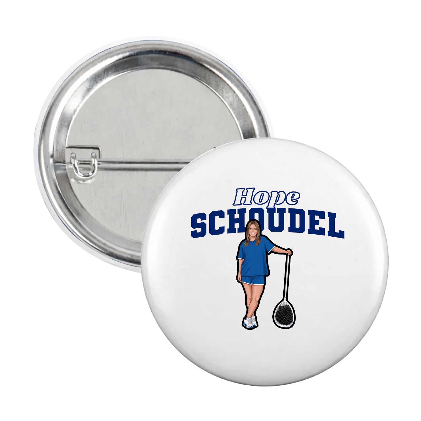 Game Day Button — Name Arch in White