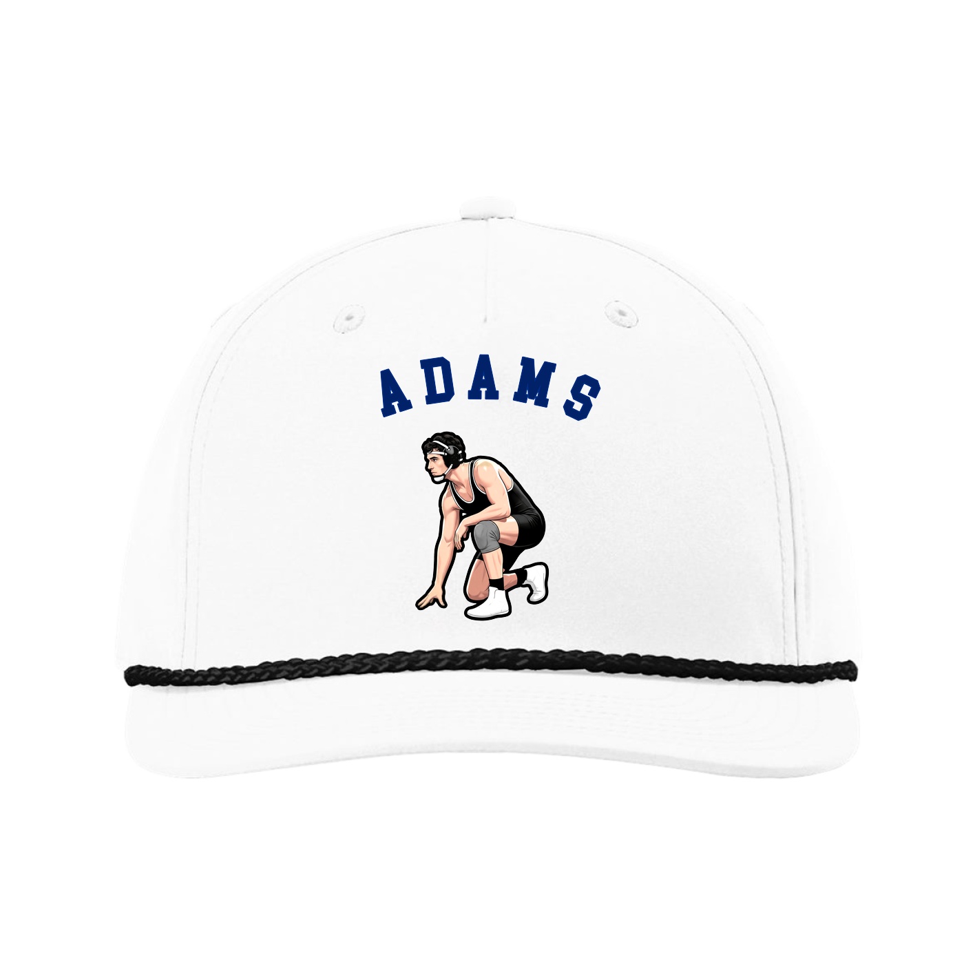 Five-Panel Classic Rope Cap — Shirsey Arch in White