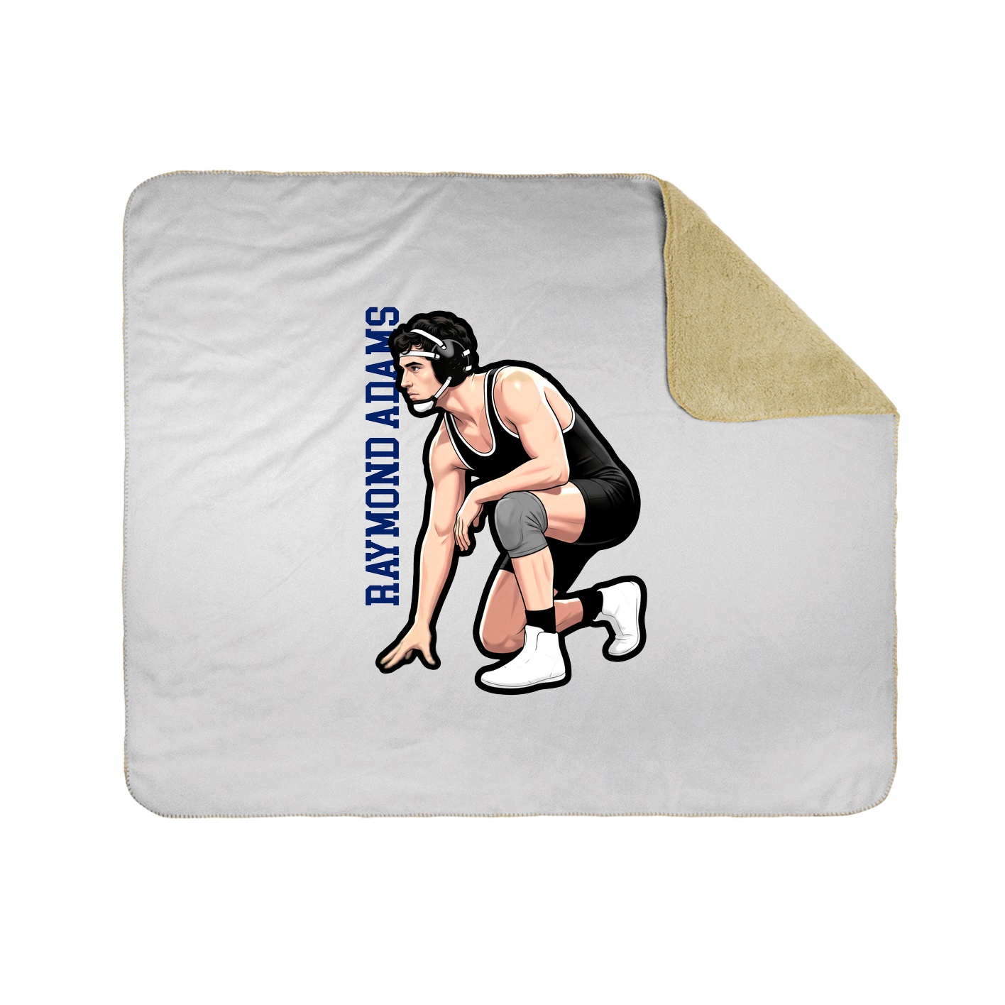 Throw Blanket — Name Vertical in White