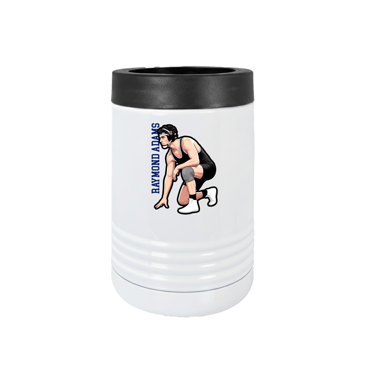 Beverage Holder — Name Vertical in White