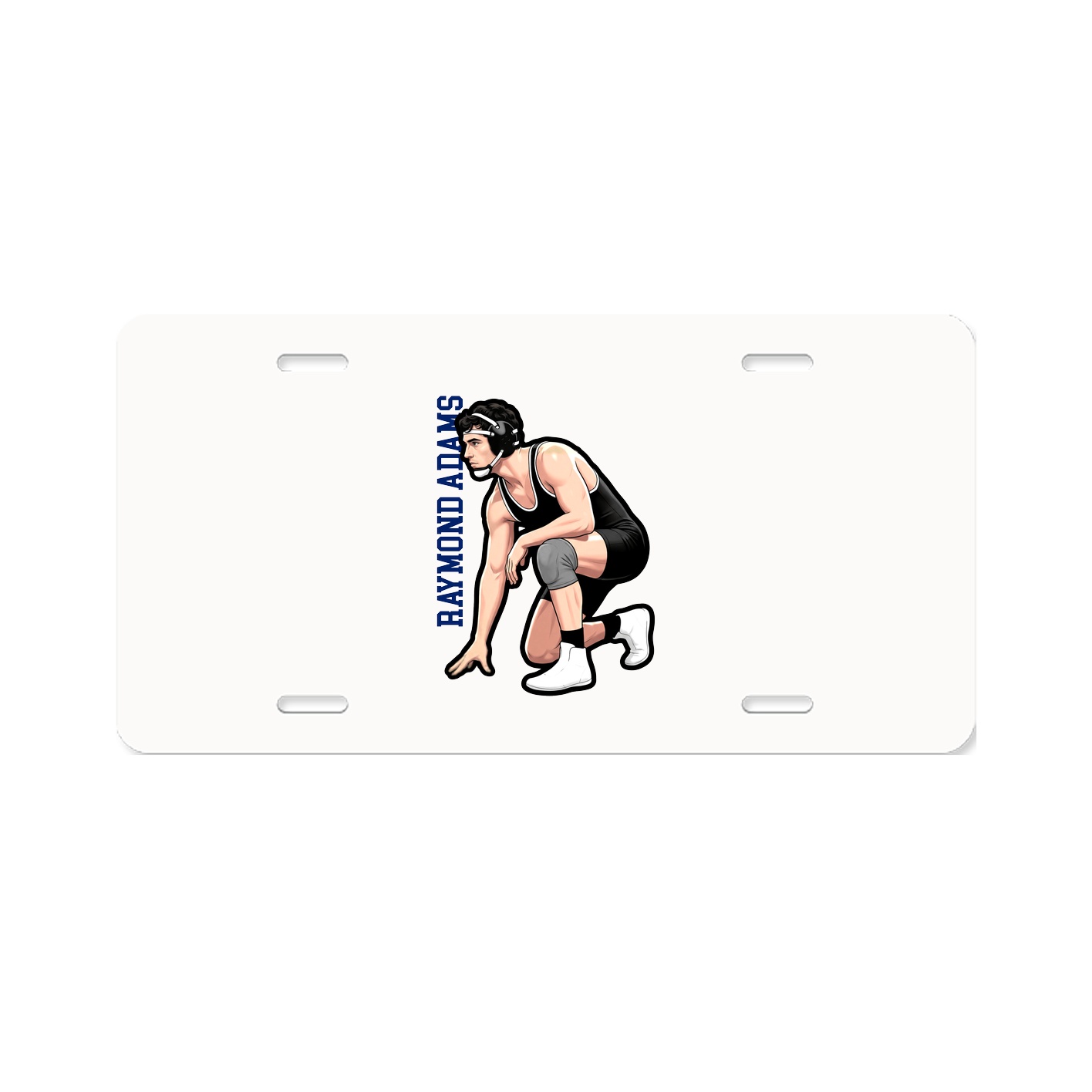License Plate — Name Vertical in Classic