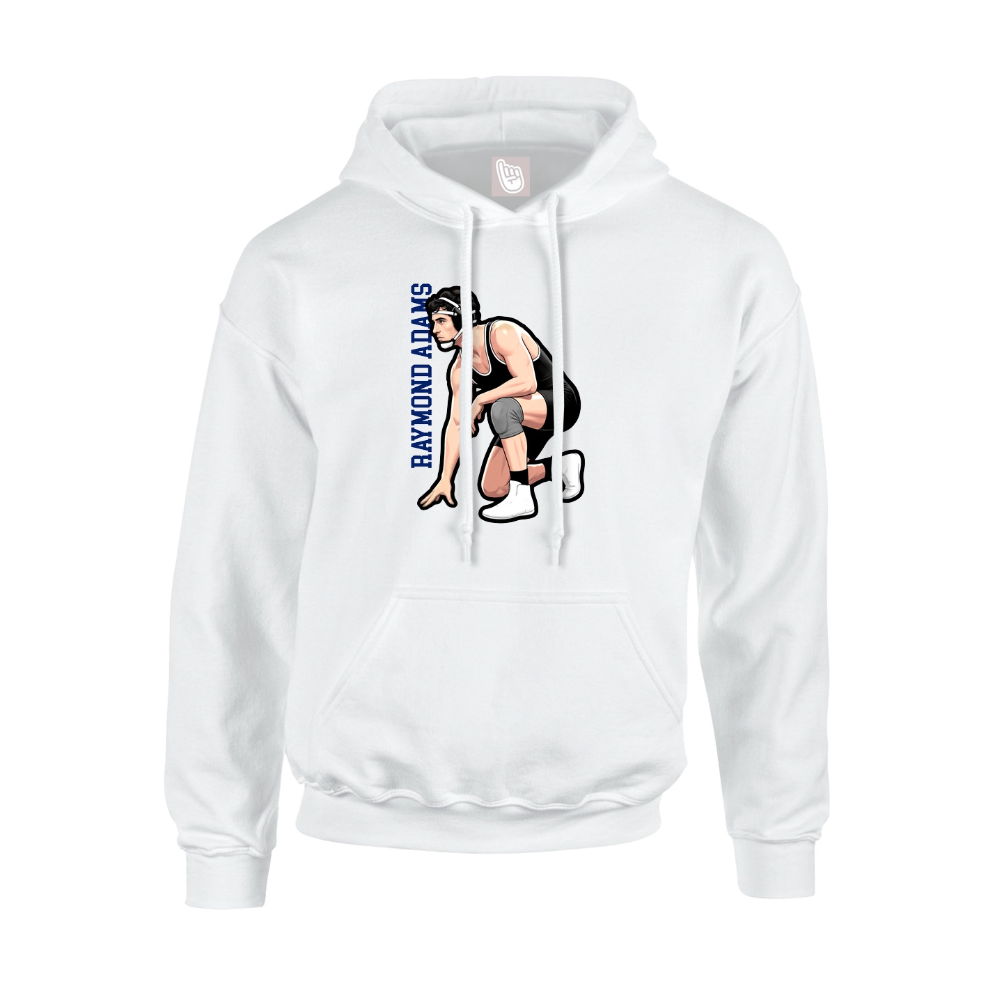 Hoodie — Name Vertical in White