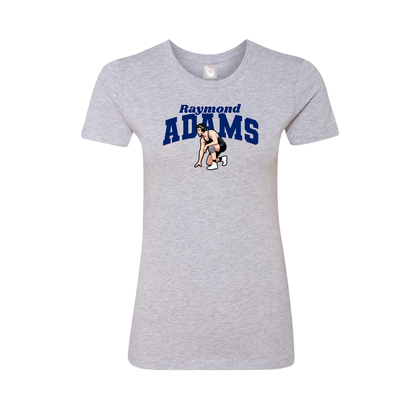 Fitted Women's Tee — Signature Arch in Grey