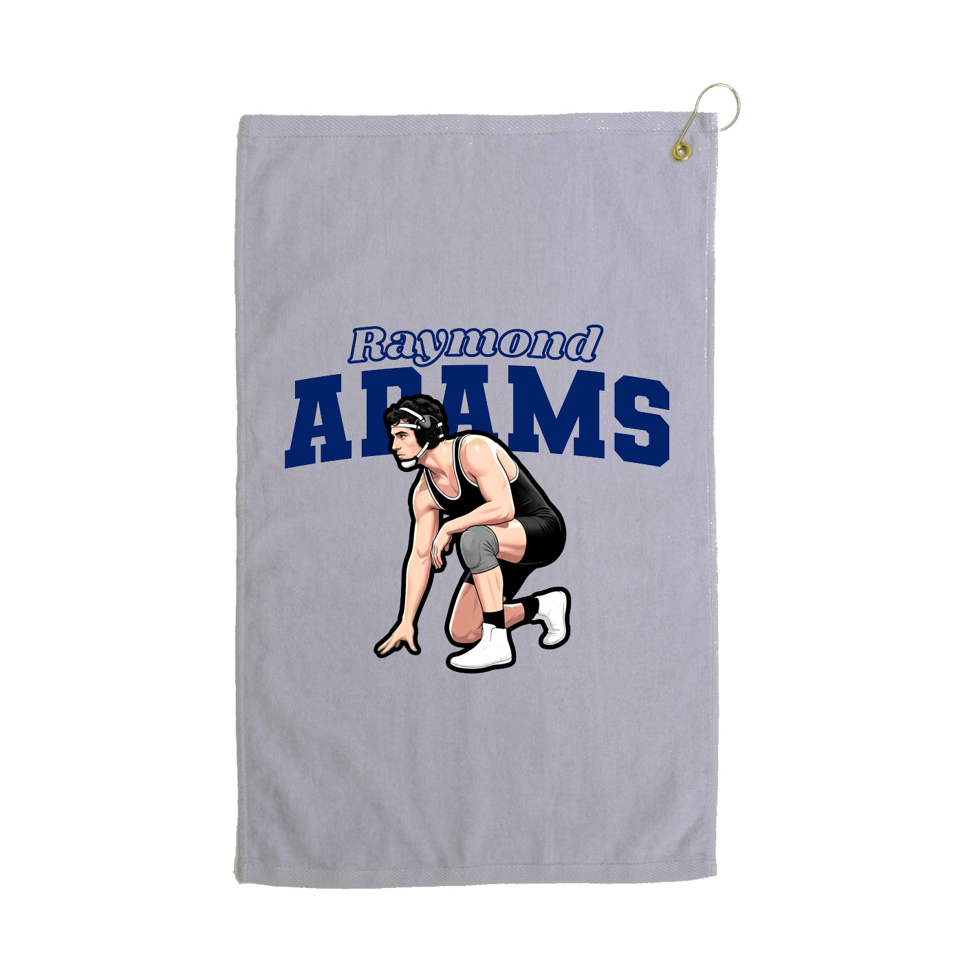 Golf Towel — Name Arch in Grey