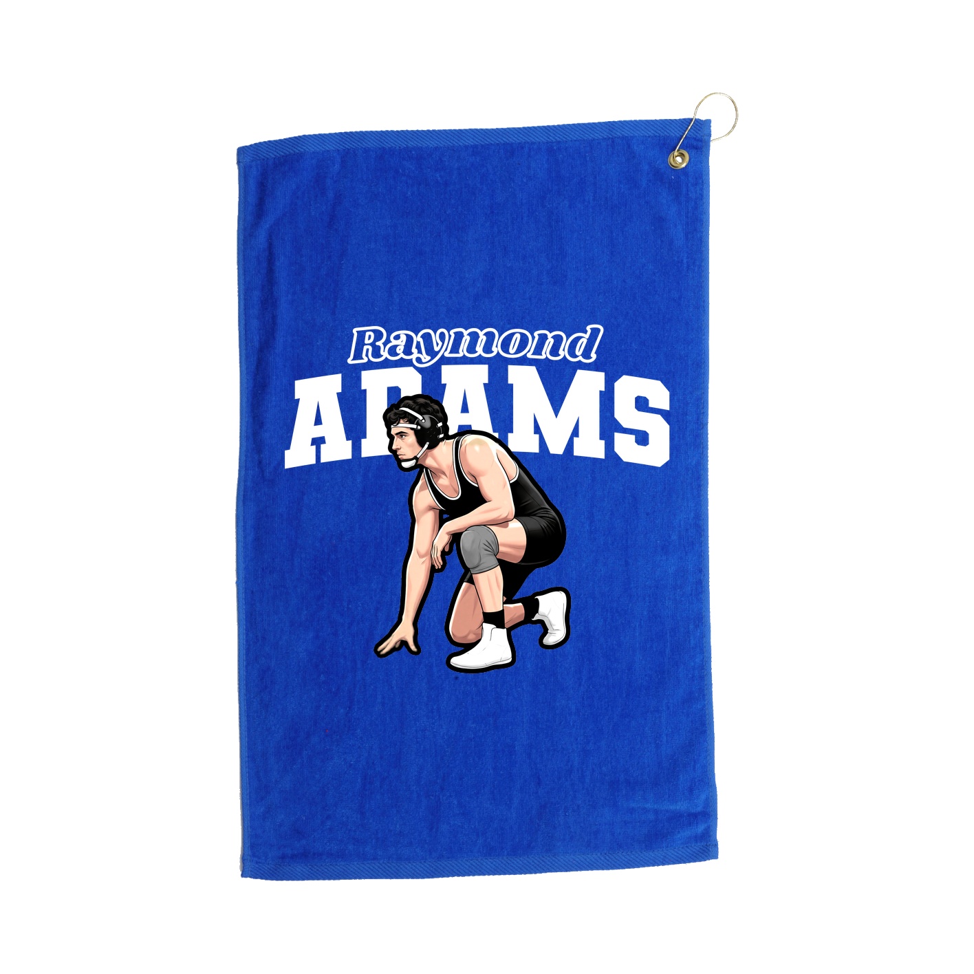 Golf Towel — Name Arch in Royal