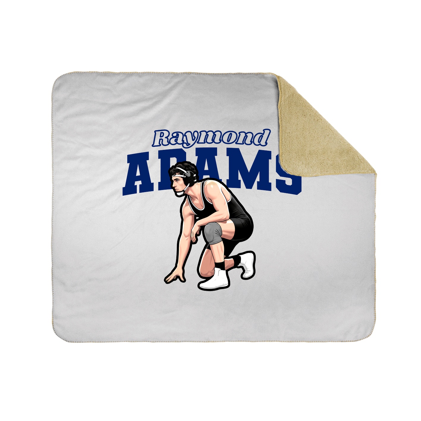 Throw Blanket — Name Arch in White