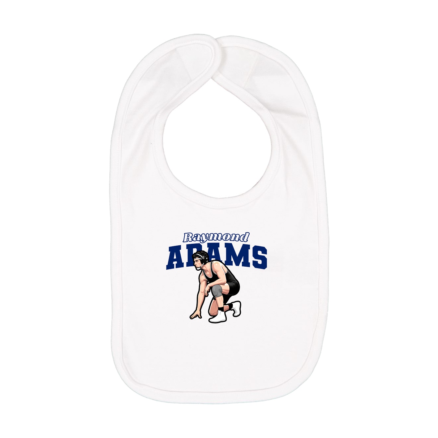 Infant Bib — Name Arch in White