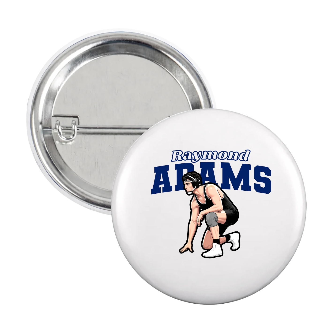 Game Day Button — Name Arch in White