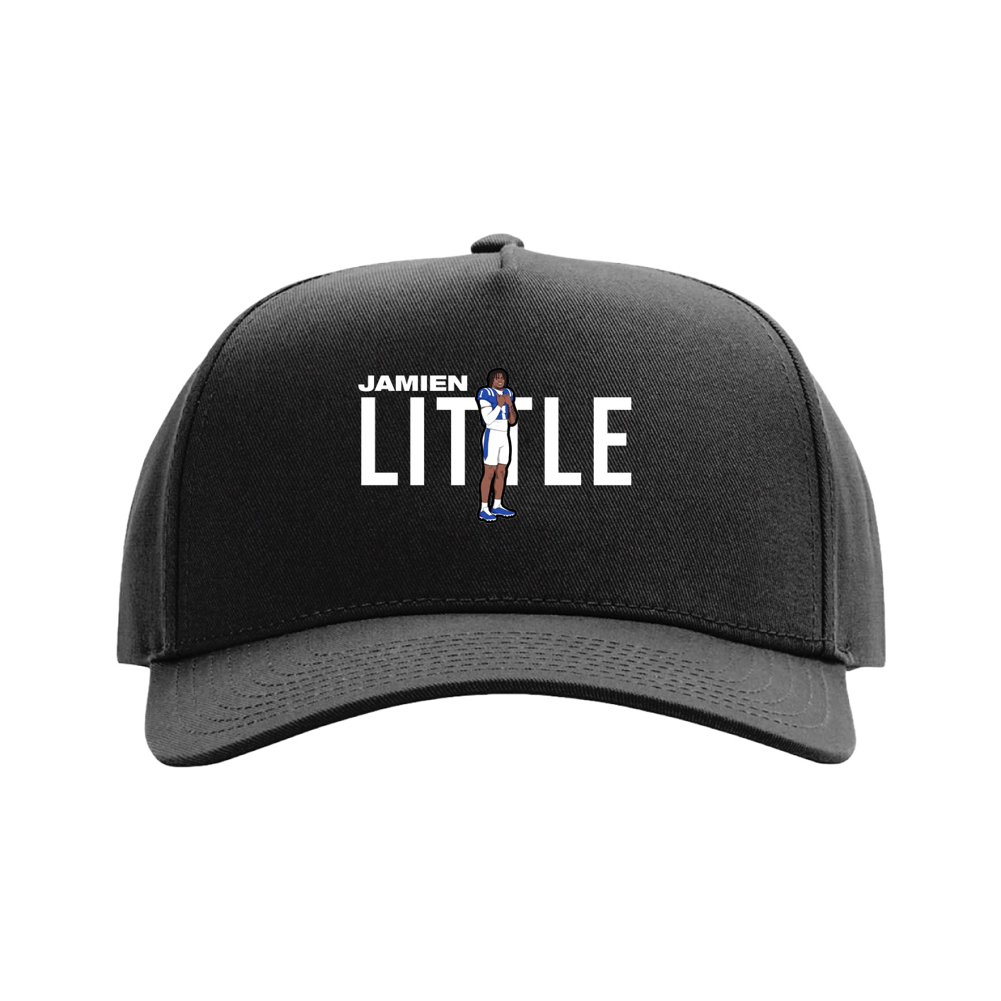 Full Fabric Five-Panel Champ Cap — Player Name in Black